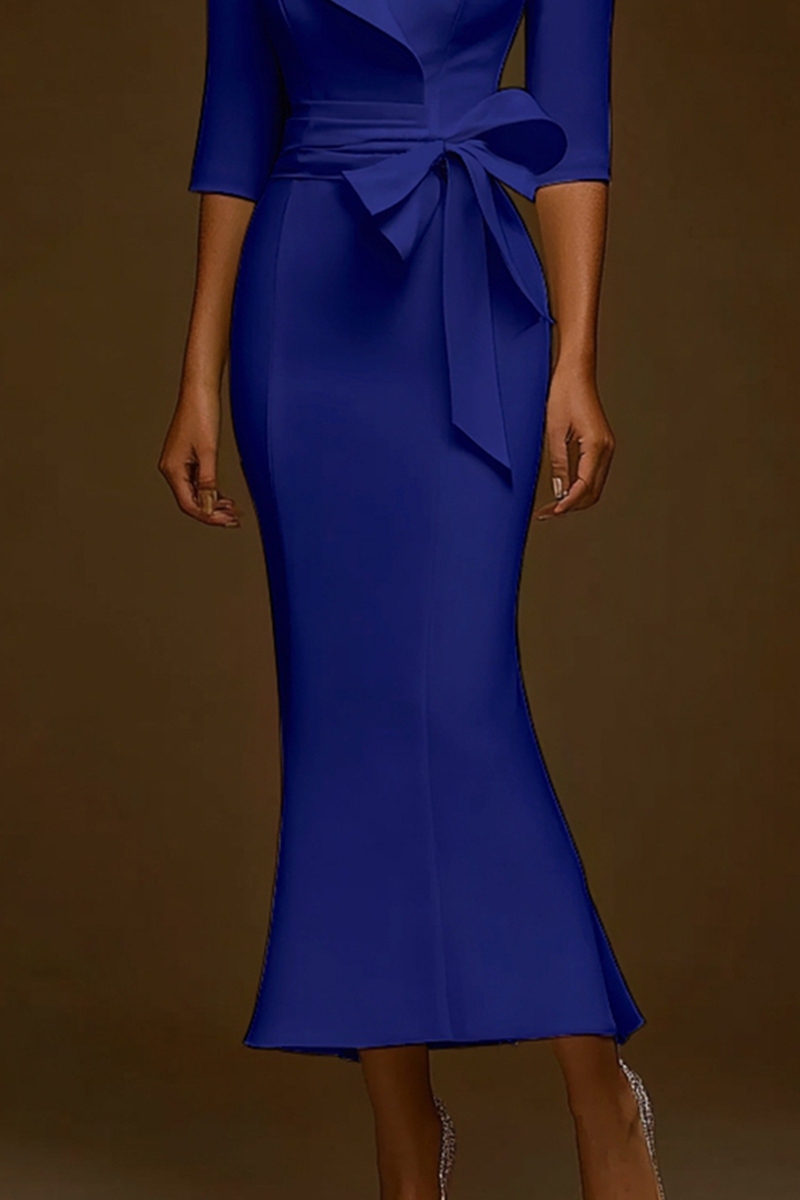 Bow Knot Blazer Dress Work Semi Formal Business Midi Dress