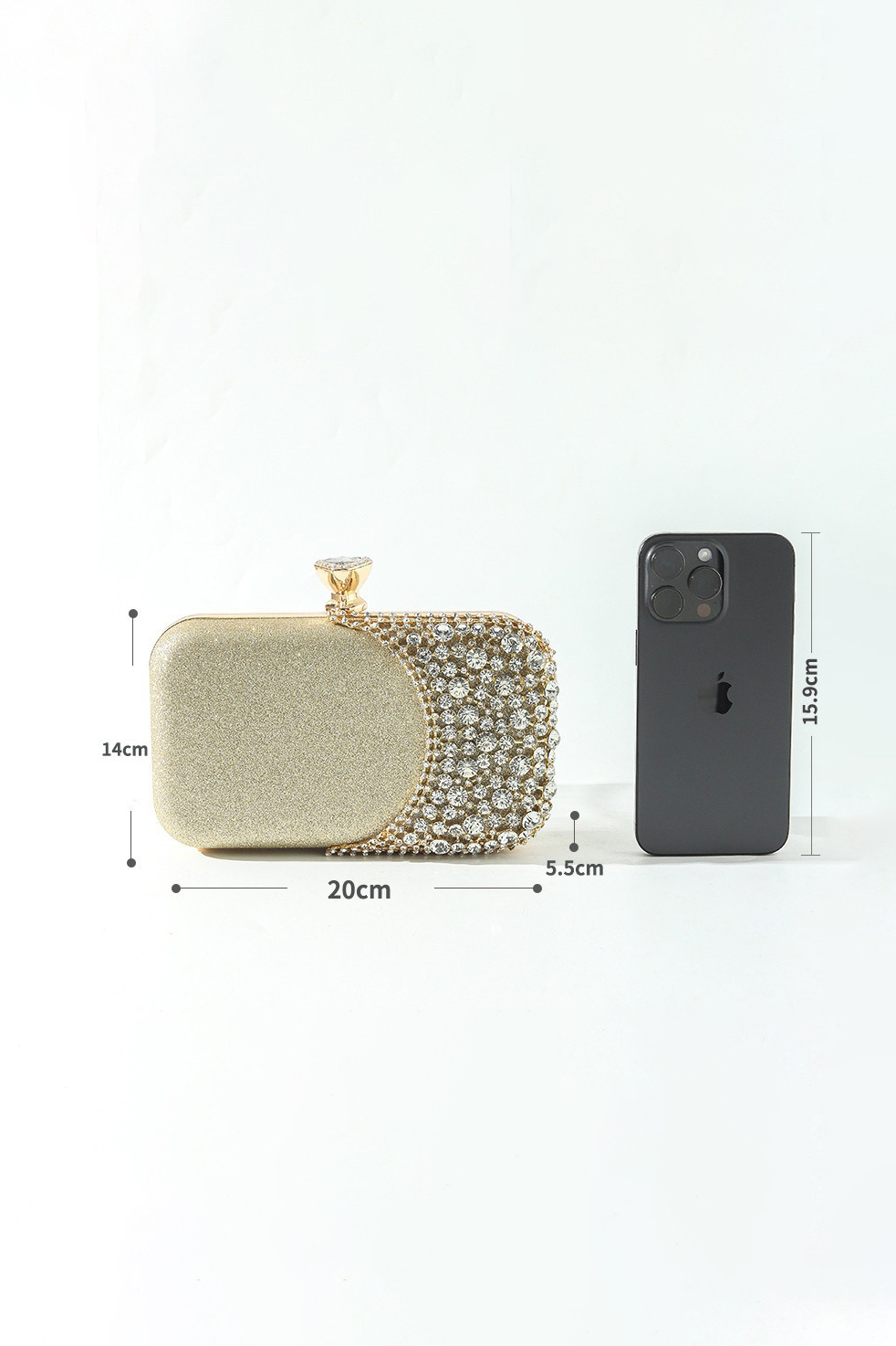 Diamond-Studded Dinner Clutch Bag Shiny Chain Crossbody Handbag