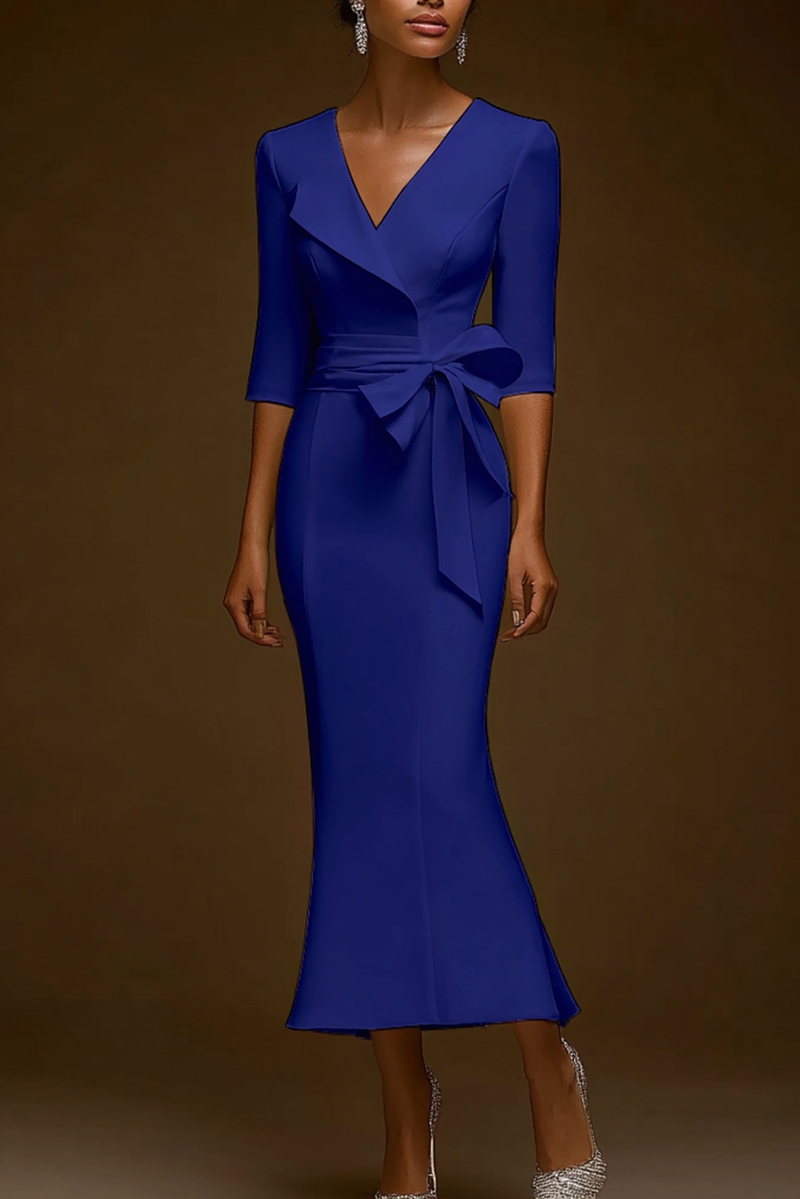 Bow Knot Blazer Midi Dress