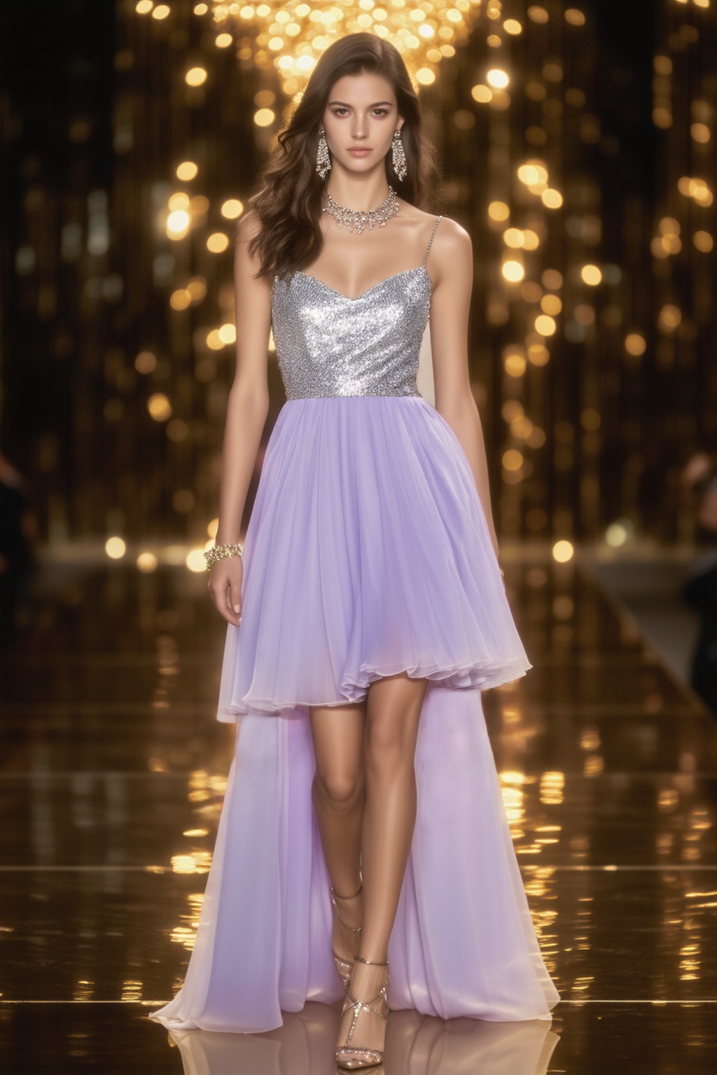 Homecoming Dress​​ Purple Spaghetti Strap Sequin Mini Dress