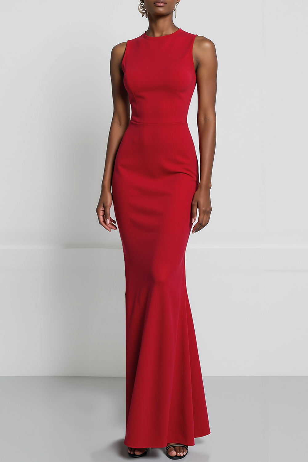 Work Blazer Suit Sets Dress Red Lapel Sheath Maxi Dress