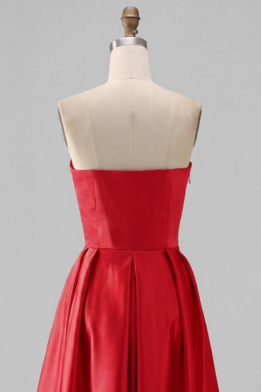 Red Formal Party Dress A-Line Strapless Maxi Dress 