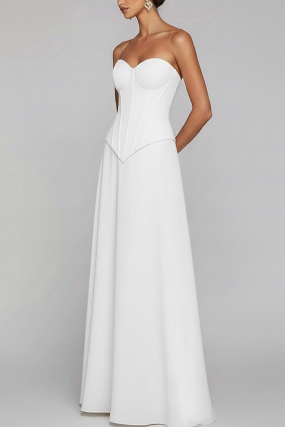 Emerald Green Formal Evening Dress Strapless Corset Lace-Up Maxi Dress