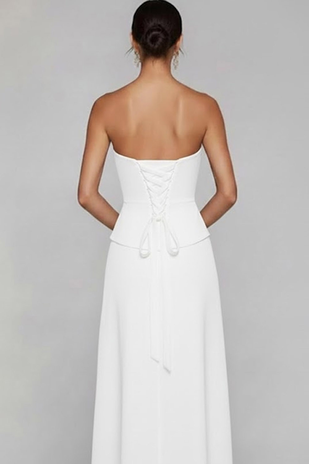 Emerald Green Formal Evening Dress Strapless Corset Lace-Up Maxi Dress