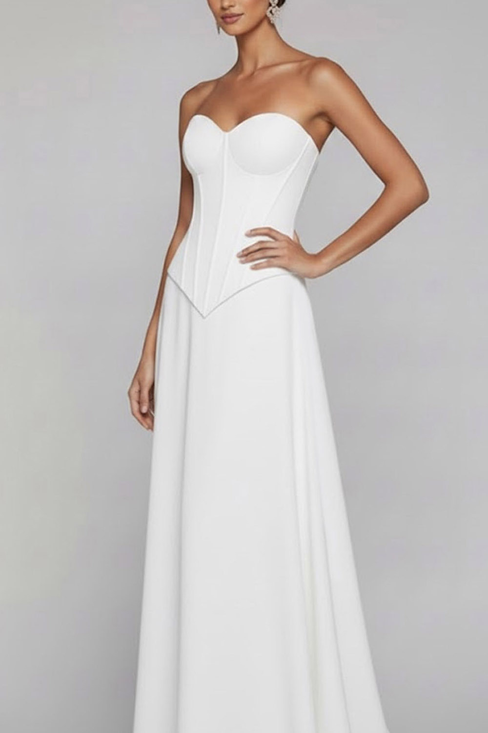 Emerald Green Formal Evening Dress Strapless Corset Lace-Up Maxi Dress