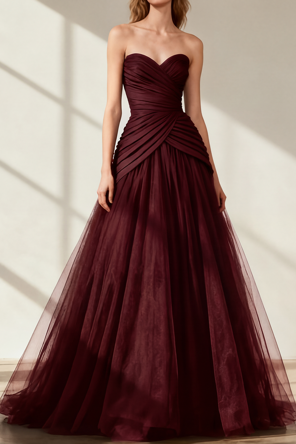 Black Prom Dress Sweetheart Tulle Ball Gown Maxi Dress