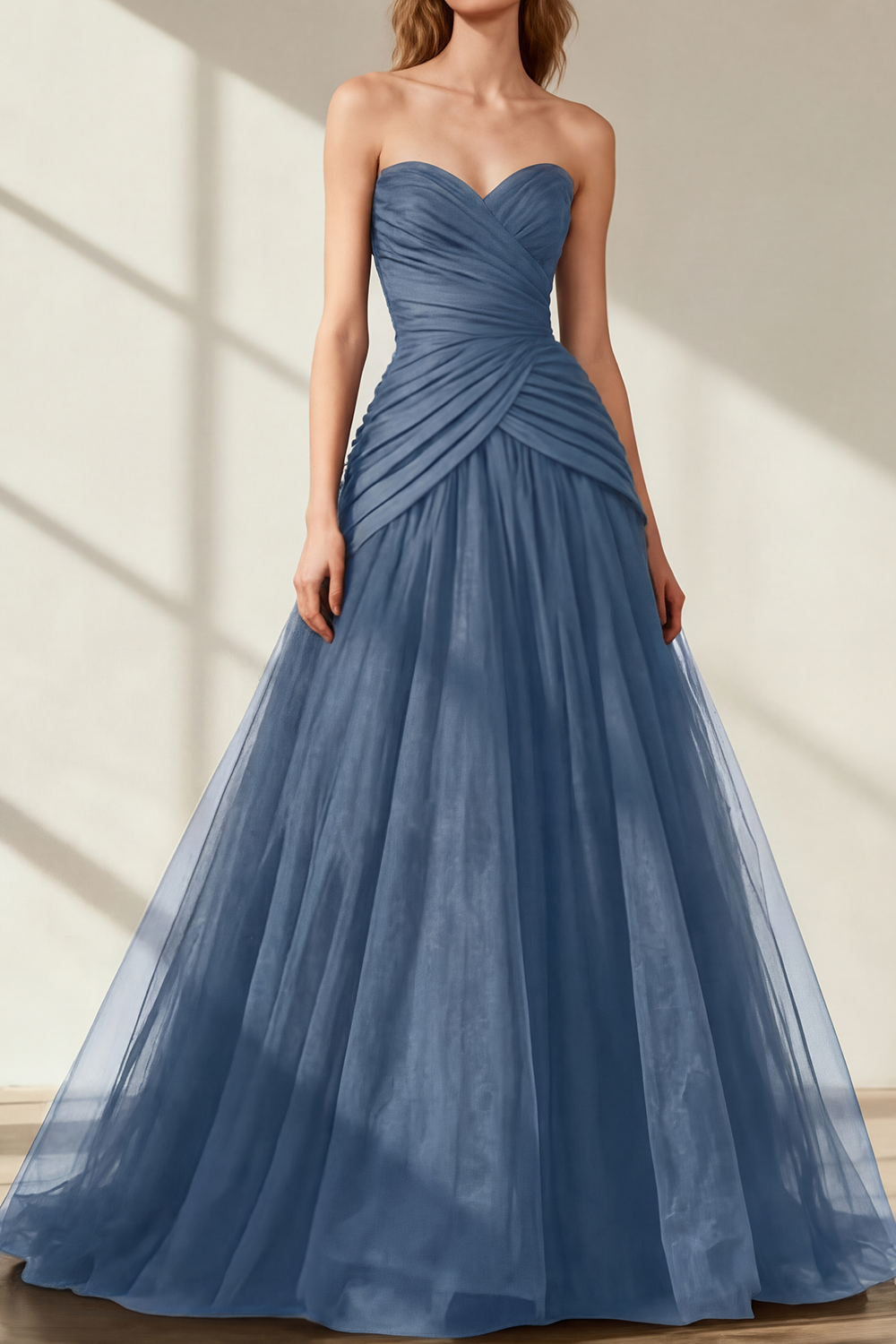 Black Prom Dress Sweetheart Tulle Ball Gown Maxi Dress