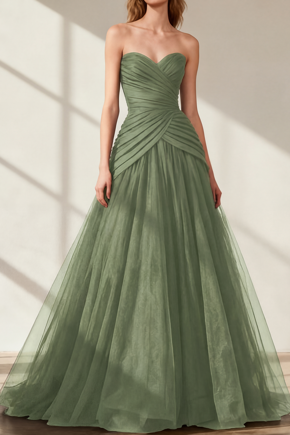 Black Prom Dress Sweetheart Tulle Ball Gown Maxi Dress