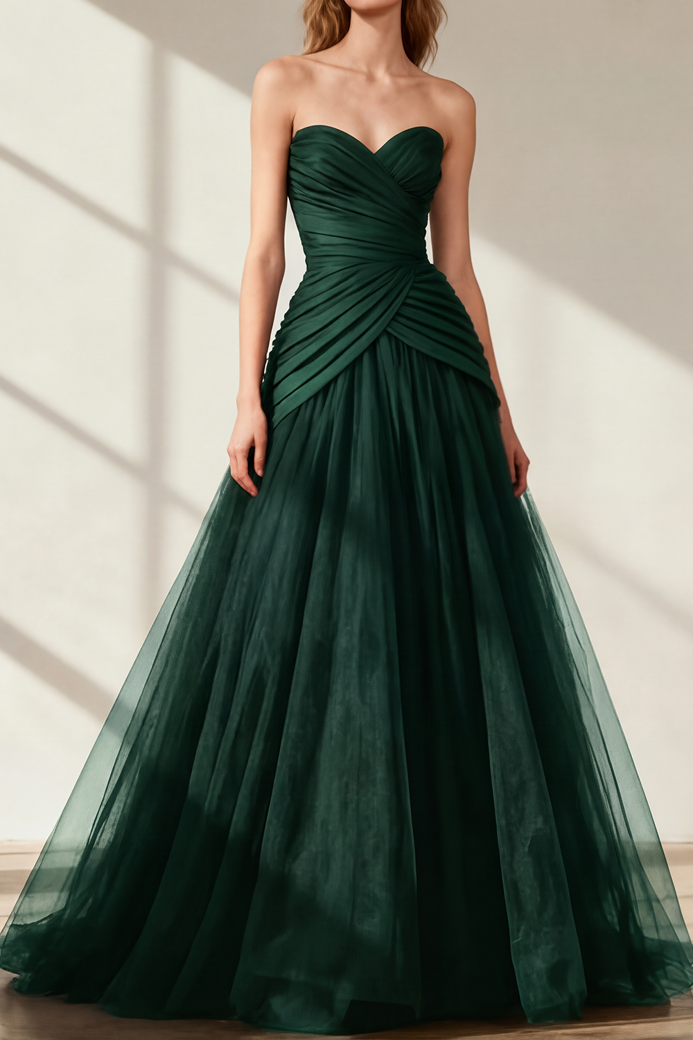 Black Prom Dress Sweetheart Tulle Ball Gown Maxi Dress