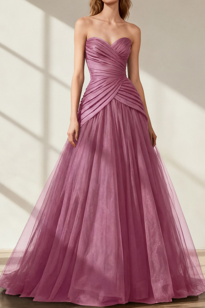 Black Prom Dress Sweetheart Tulle Ball Gown Maxi Dress