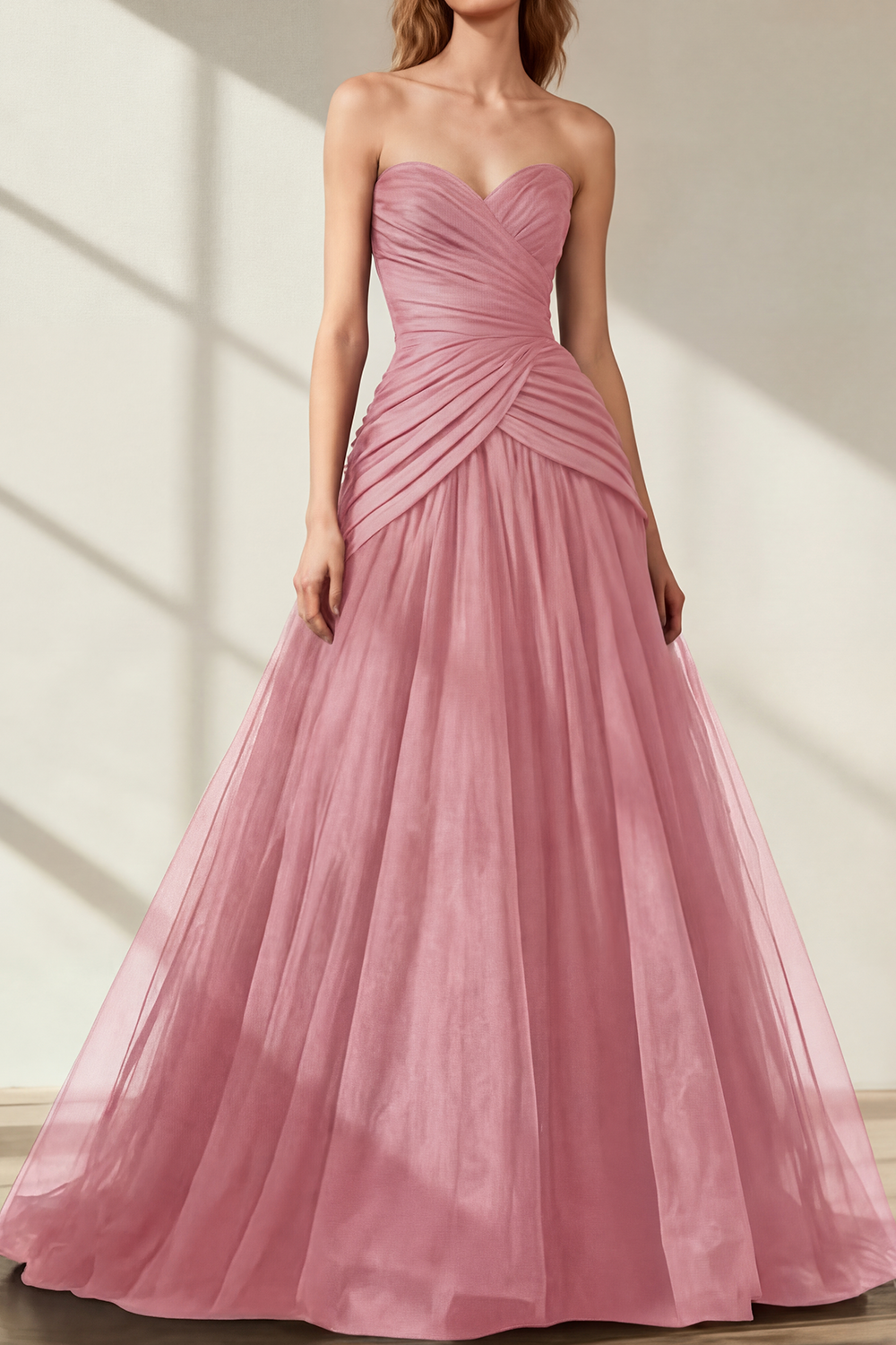 Black Prom Dress Sweetheart Tulle Ball Gown Maxi Dress