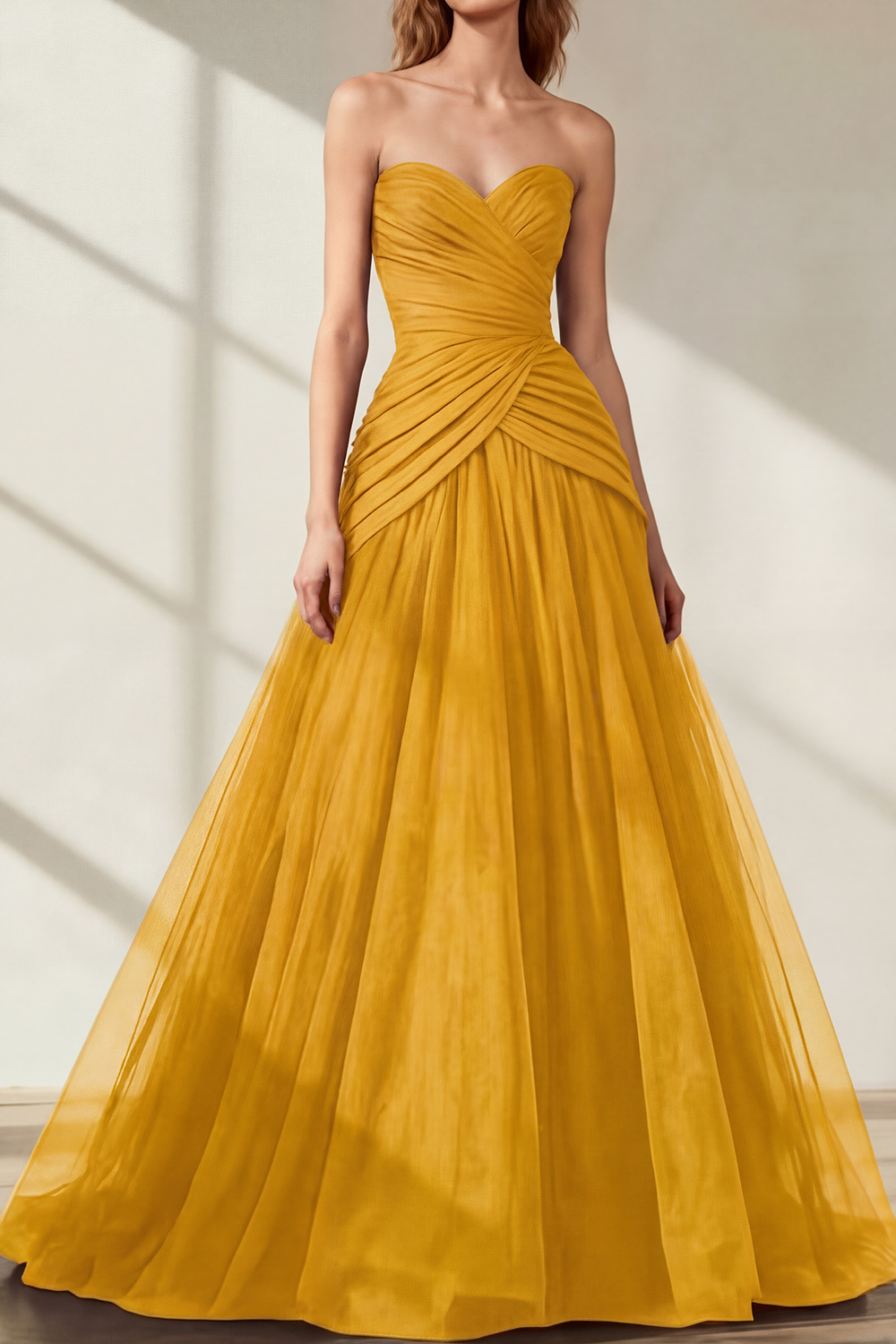 Black Prom Dress Sweetheart Tulle Ball Gown Maxi Dress