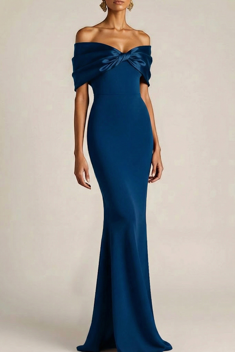 Evening Formal Dress Burgundy Mermaid Off the Shoulder Maxi Dress 