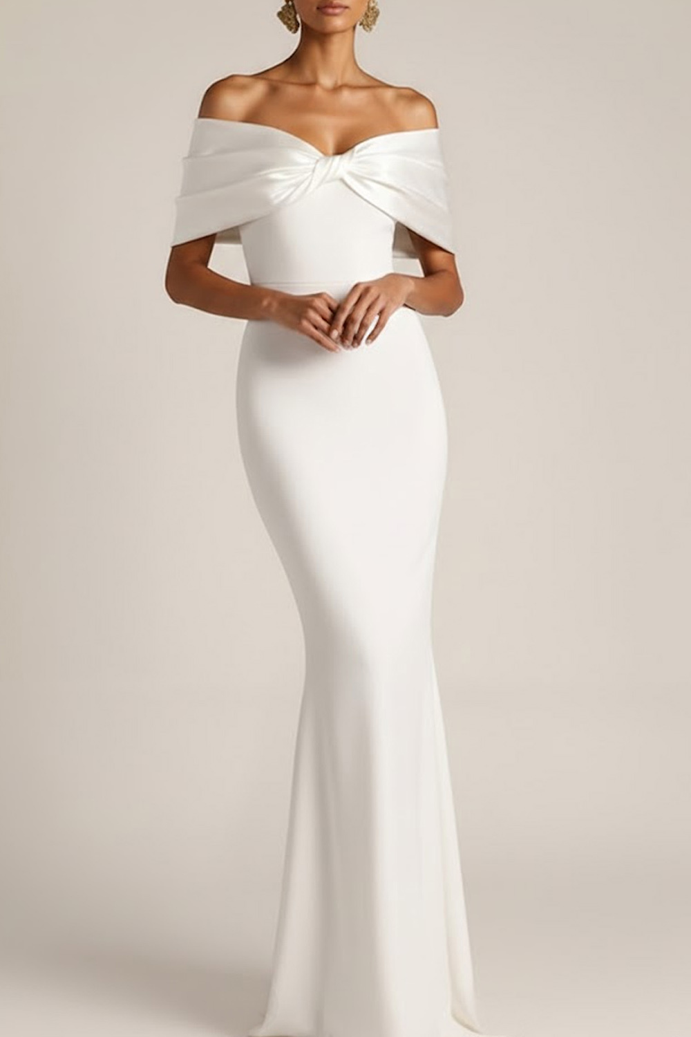 Evening Formal Dress Burgundy Mermaid Off the Shoulder Maxi Dress