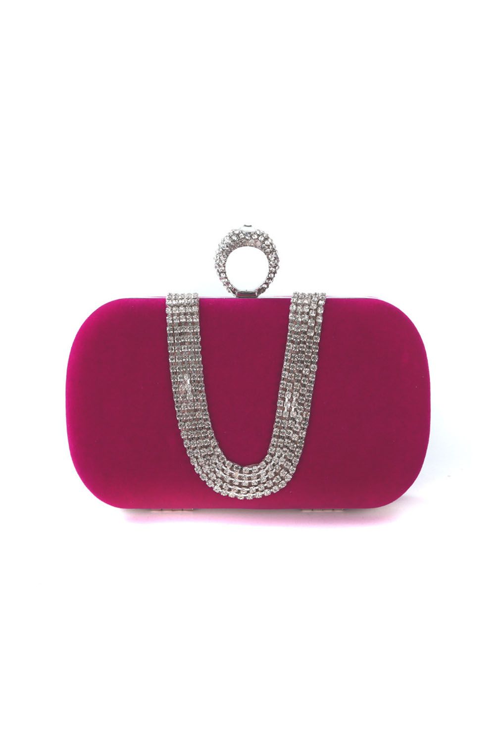 Women's Handbag U-Shaped Pure Handmade Diamond Chain Banquet Bag