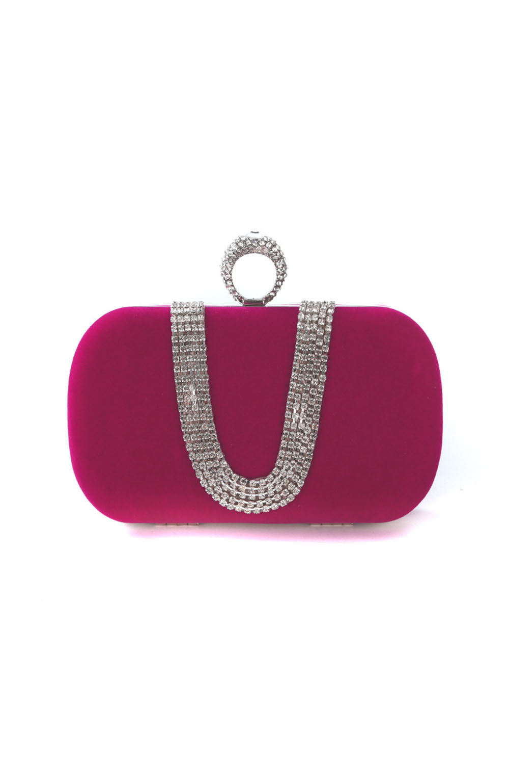 Women's Handbag U-Shaped Pure Handmade Diamond Chain Banquet Bag