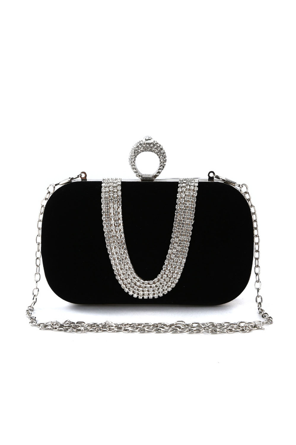 Women's Handbag U-Shaped Pure Handmade Diamond Chain Banquet Bag