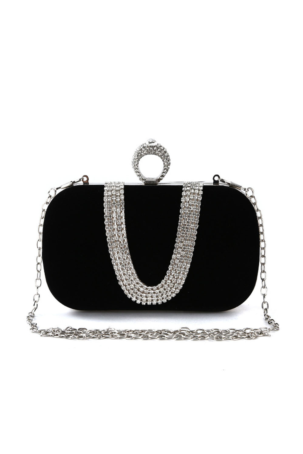 Women's Handbag U-Shaped Pure Handmade Diamond Chain Banquet Bag
