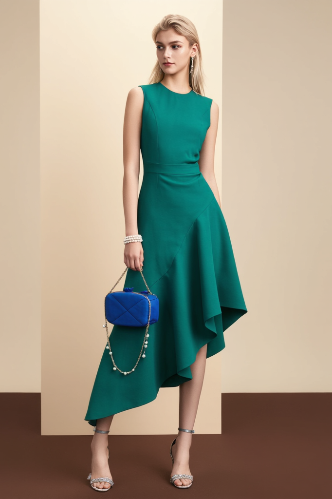 Semi Formal Dresses Green Ruffle Ombre Maxi Dress
