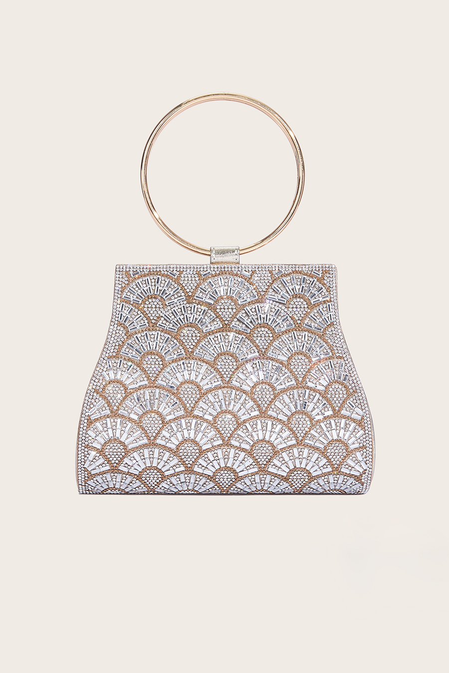 Silver Gold Beaded Clutch Bag