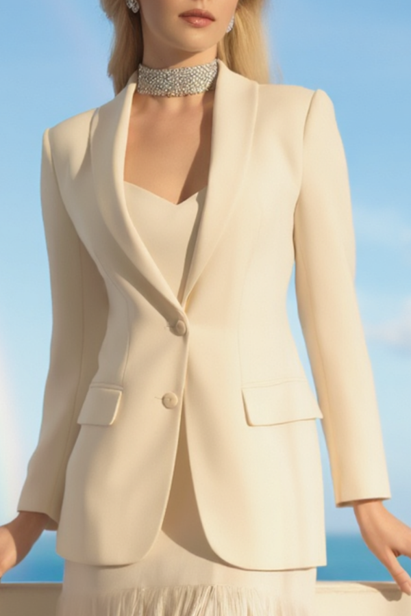 Party Suit Sets White Lapel Tassel Skirts Set