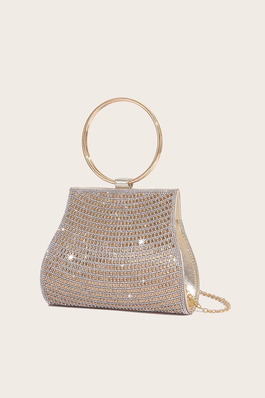 Golden Metal Ring-Handled Bag