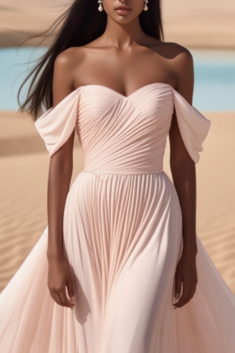 Formal Dress Pink Strapless Floor-Length Dress