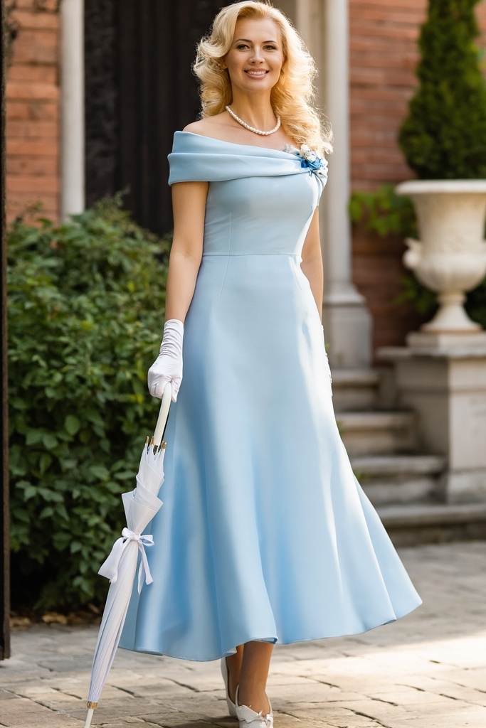 ​Semi Formal Dress​ ​​​Blue Off Shoulder Maxi Dress