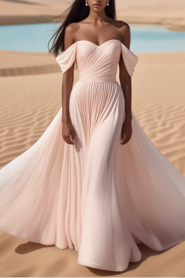 Formal Dress Pink Strapless Floor-Length Dress