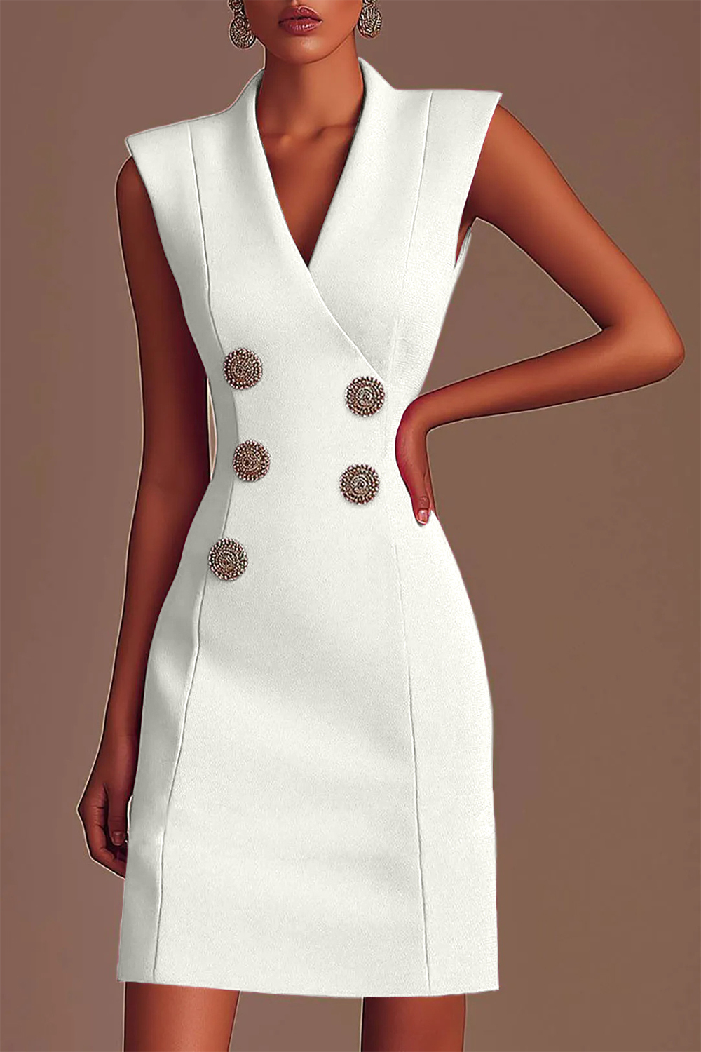 Party Semi-Formal Pink Dress Sleeveless Wrap Mini Dress
