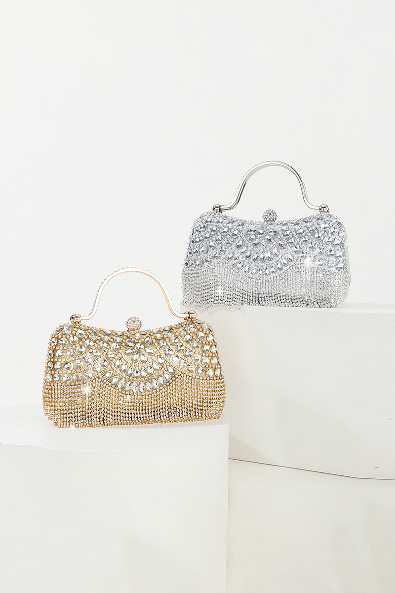 Women's Party Bag Rhinestone Diamond Tassel Chain Box Bag