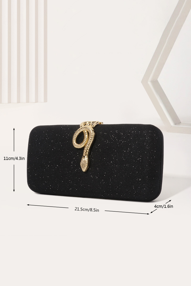 Snake Buckle Shiny Banquet Bag Party Chain Clutch