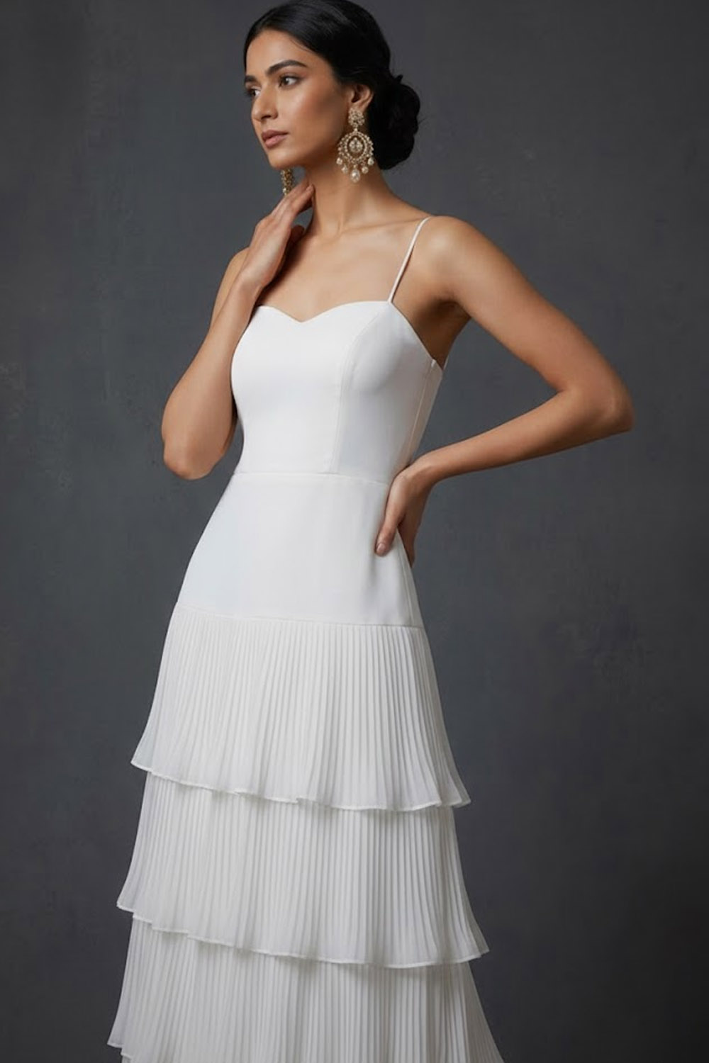 Dark Yellow ​Wedding Bridesmaid Dress Spaghetti Straps Tiered Tulle Maxi Dress 