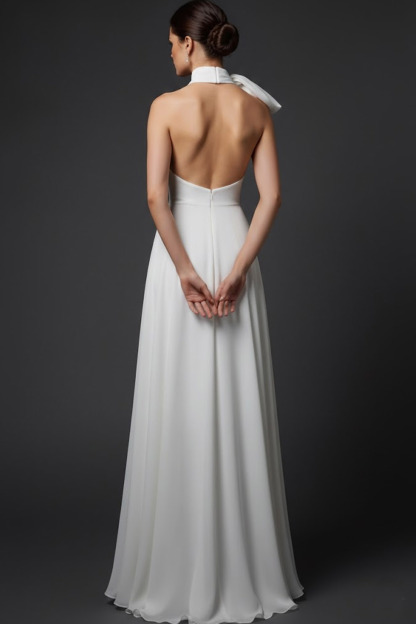 Red Formal Evening Dress A-Line Halter Maxi Dress with Slit