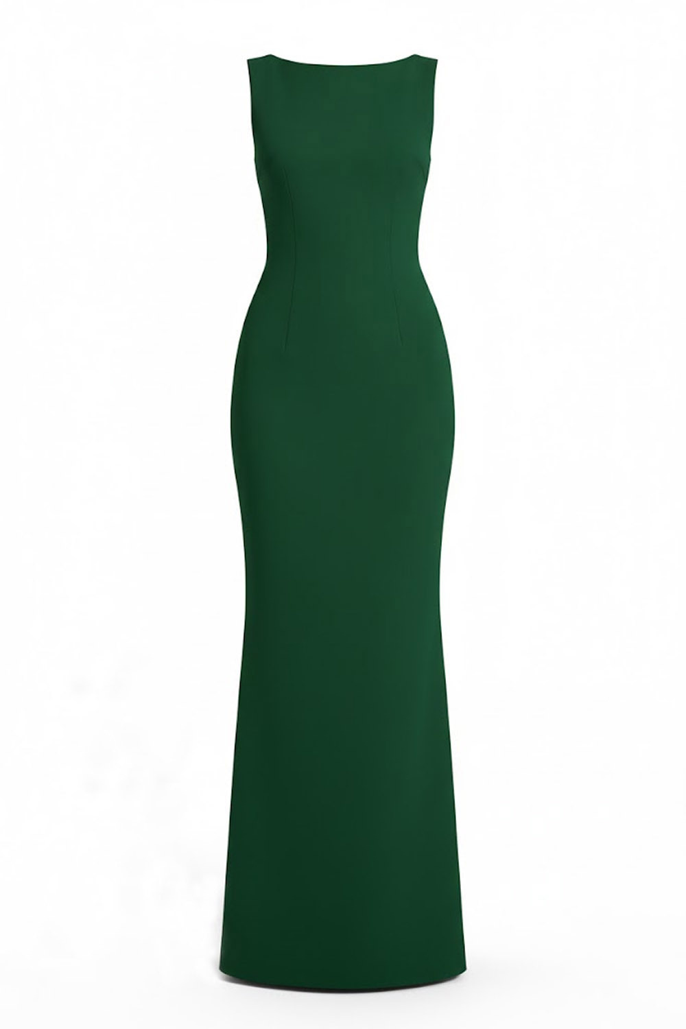 Emerald Green Formal Evening Dress Crew Neck Maxi Dress with Bowknot