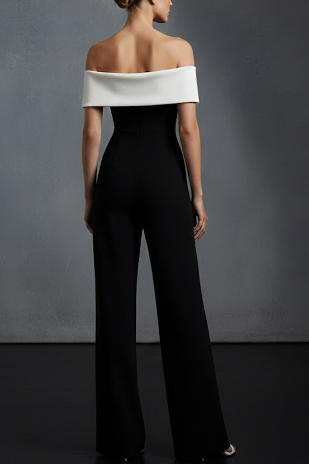 Black Formal Jumpsuit Off the Shoulder Sleeveless Jumpsuit 