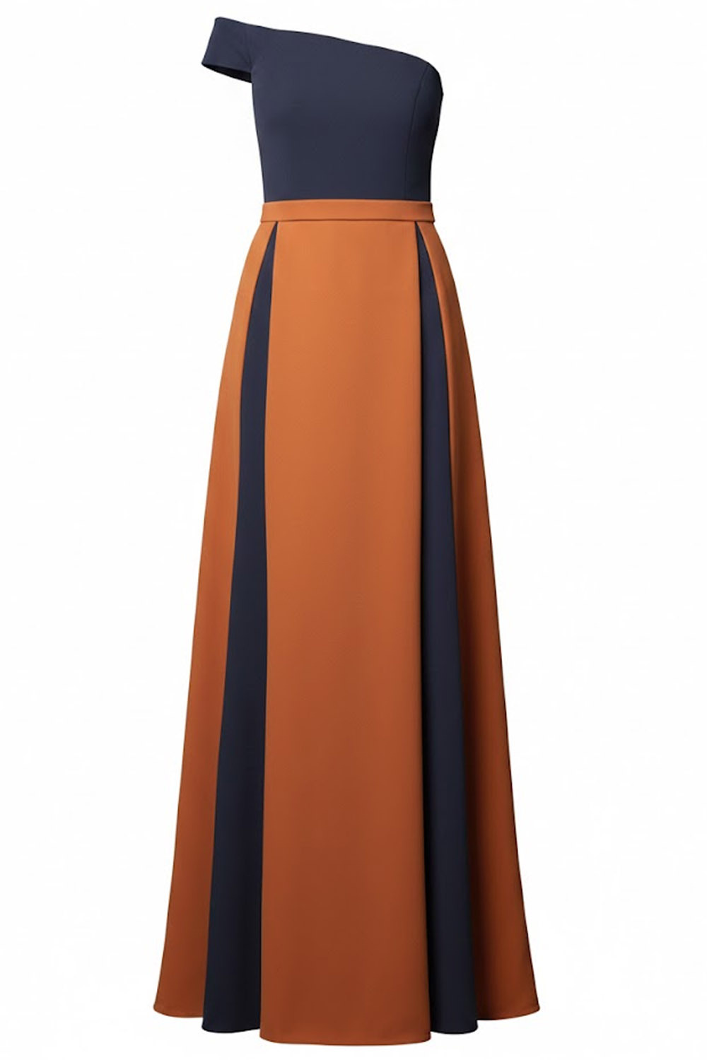 Orange Formal Evening Dress A-Line One Shoulder Maxi Dress