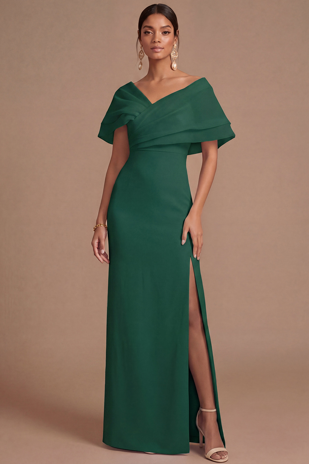 Lilac Wedding Guest Dress Sheath Off the Shoulder Maxi Dress with Slit