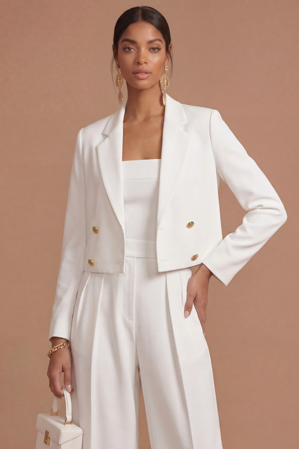 Lake Blue Work Blazer Suit Sets Lapel Long Sleeve Pants Set