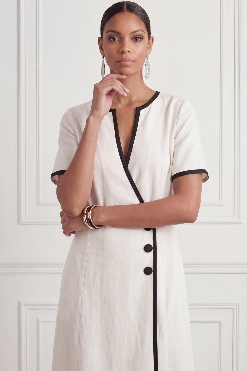 White Formal Dress Sheath Short Sleeve Maxi Dress with Pocket