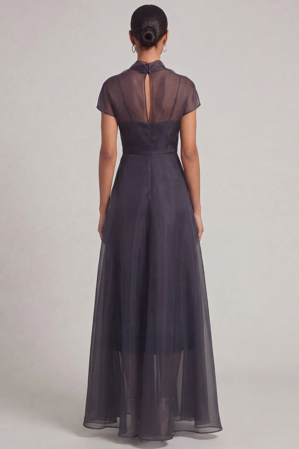 Black Evening Formal Dress A-Line High Neck Maxi Dress