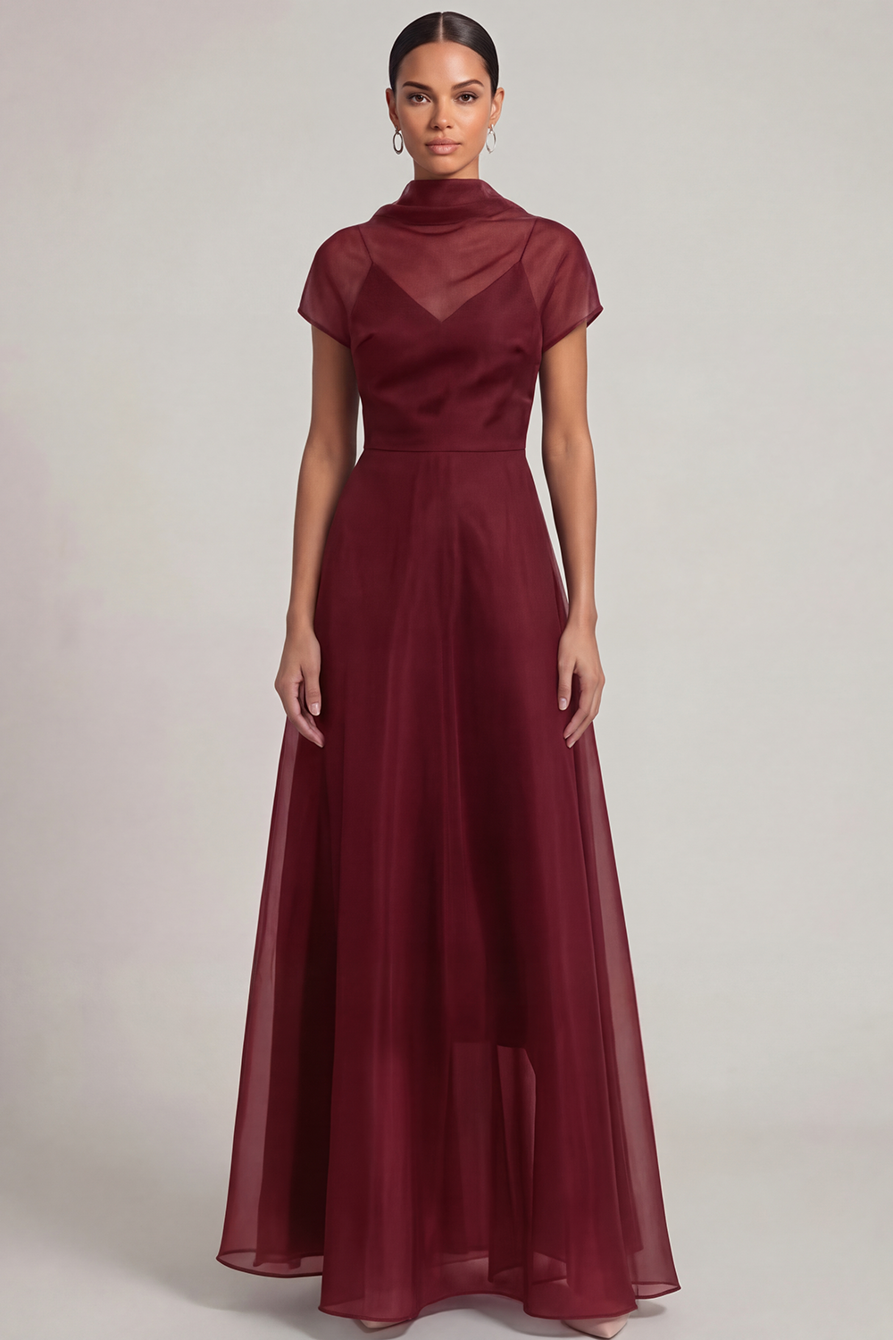 Black Evening Formal Dress A-Line High Neck Maxi Dress