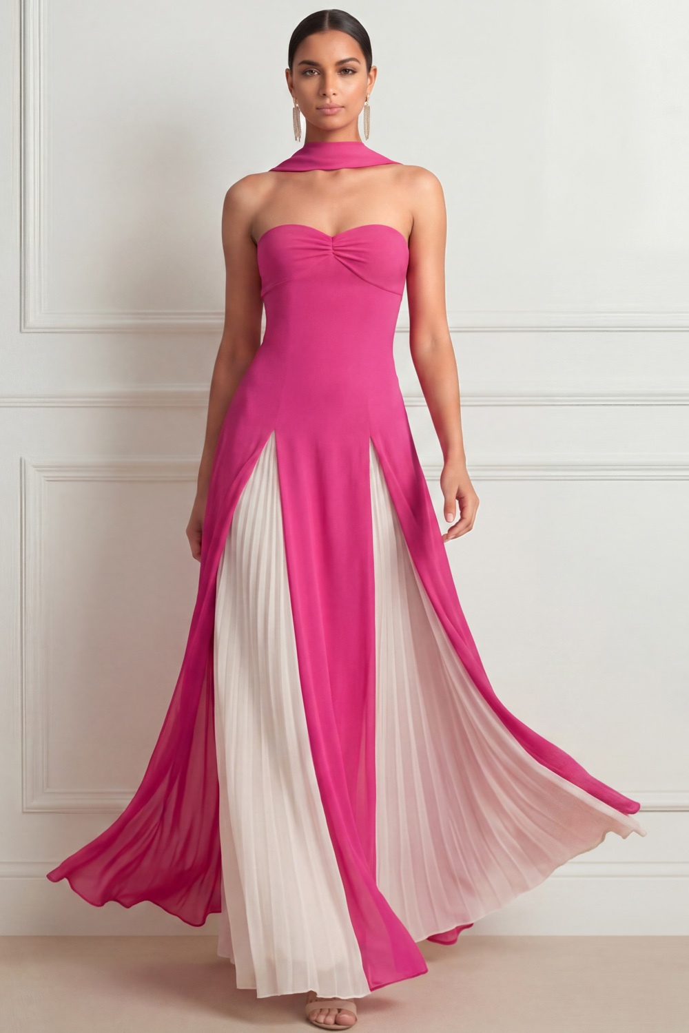 Light Yellow Formal Evening Dress A-Line Sweetheart Chiffon Maxi Dress