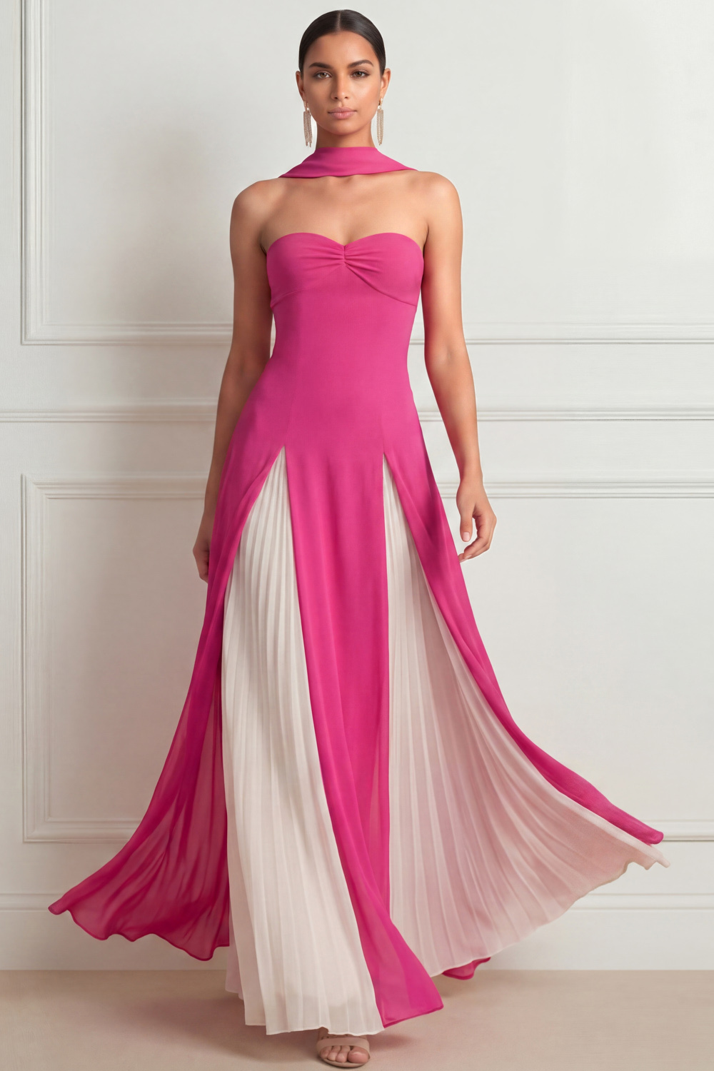 Light Yellow Formal Evening Dress A-Line Sweetheart Chiffon Maxi Dress 