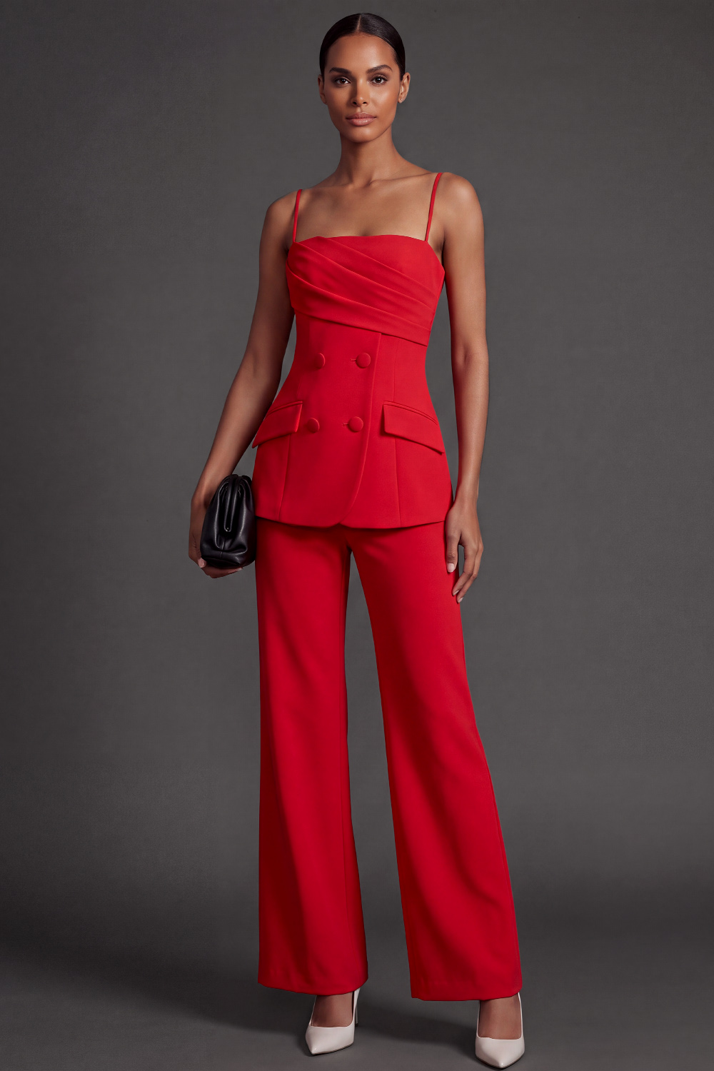 The Phoenix | White Party Suit Sets Spaghetti Straps Sleeveless Pants Set | Chiclody