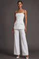White Party Suit Sets Spaghetti Straps Sleeveless Pants Set