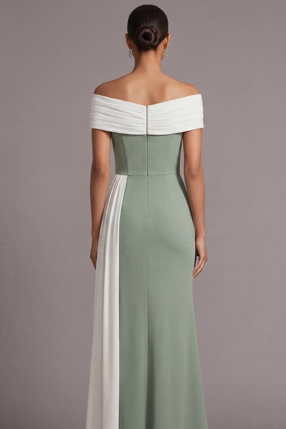 Black Evening Formal Dress Off the Shoulder Slit Maxi Dress with Side Cape