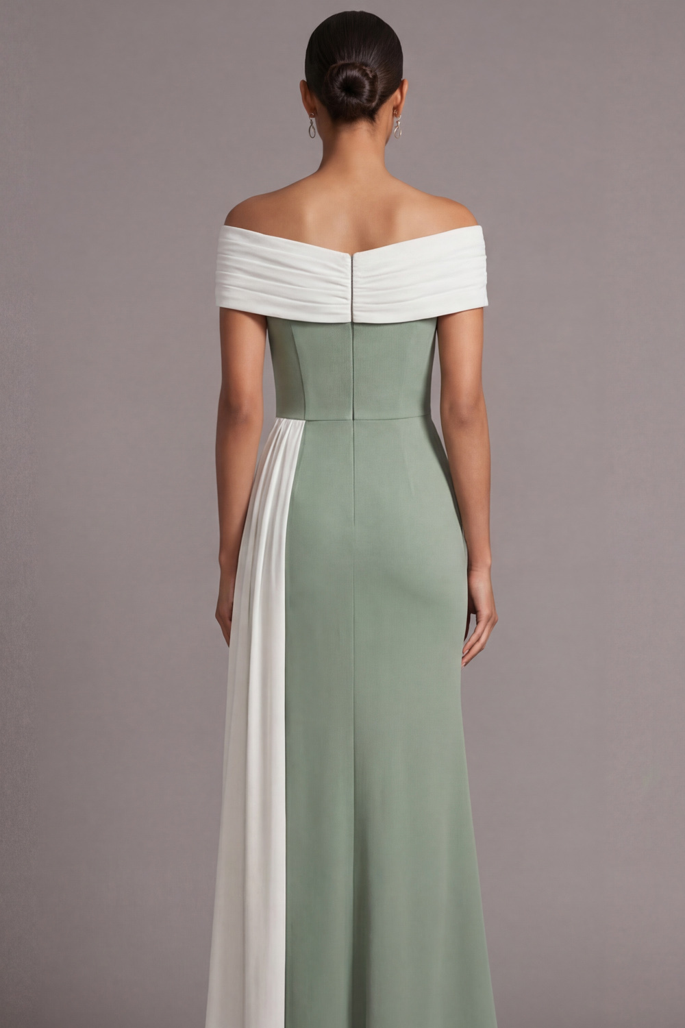 Black Evening Formal Dress Off the Shoulder Slit Maxi Dress with Side Cape