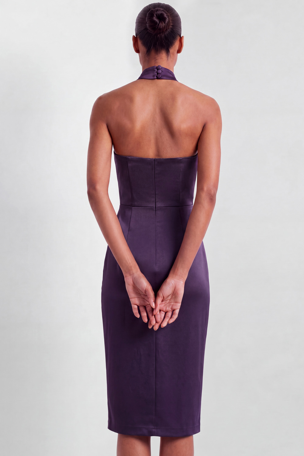 The Mirabelle | Dark Purple Cocktail Party Dress​​ Bodycon Satin