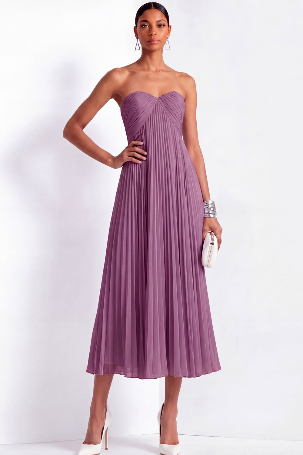 The Wisteria - Wisteria Polyester Wedding Guest Dress Chiclody